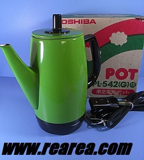 完売□ 東芝 グリーン 電気ポット 0.85L （PL-542） - - レトロ雑貨