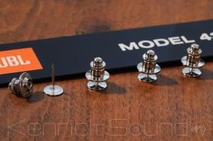 JBL 4343グリルエンブレムロゴプレート中古2枚セット 金具付き JBL