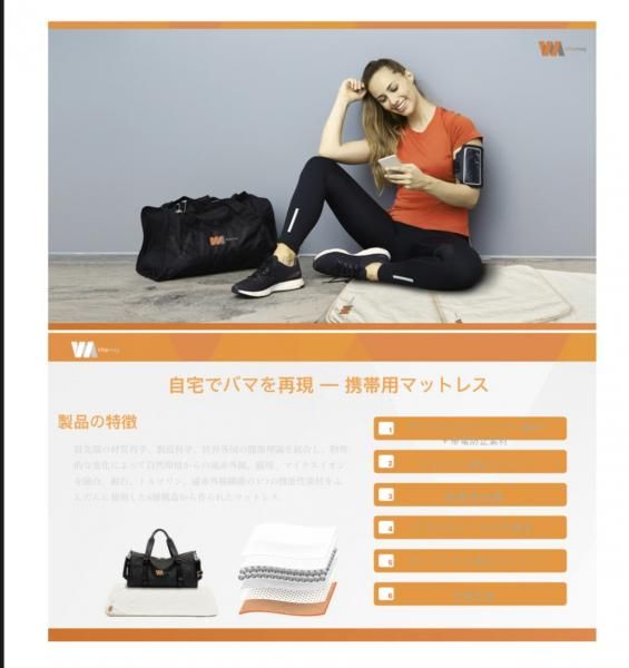 viiva 遠赤外線磁場ポータブルマットレス 大小2枚セット(カバー付き