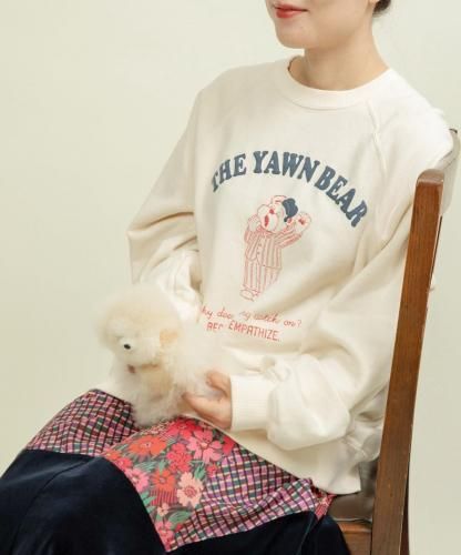 CHILD WOMAN 裏毛 眠たいくまプリントスウェット