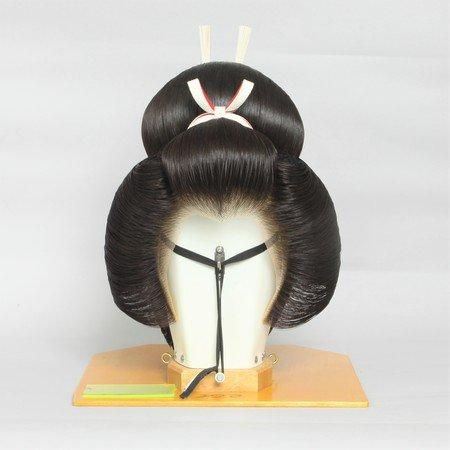 日本髪かつら 文金高島田 中サイズ 髪色：#2自然色 【中古かつら