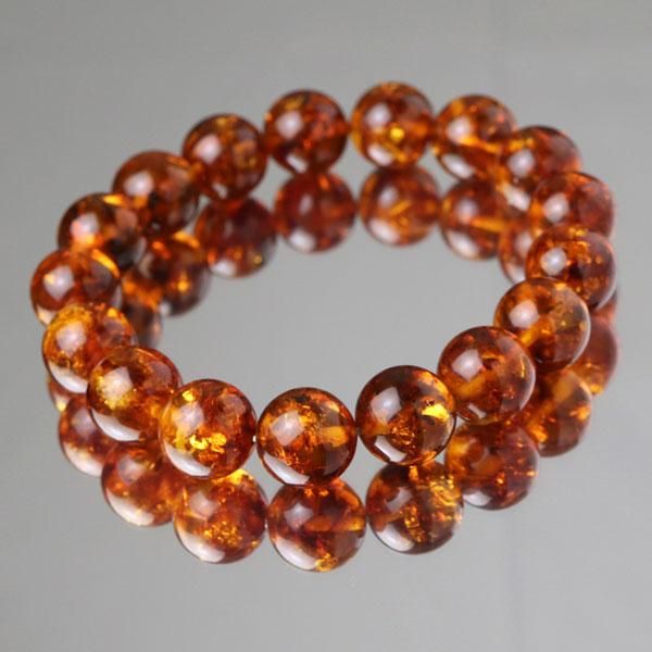 琥珀 ブレスレット 約12mm ストレート 108120129 アンバー 天然石