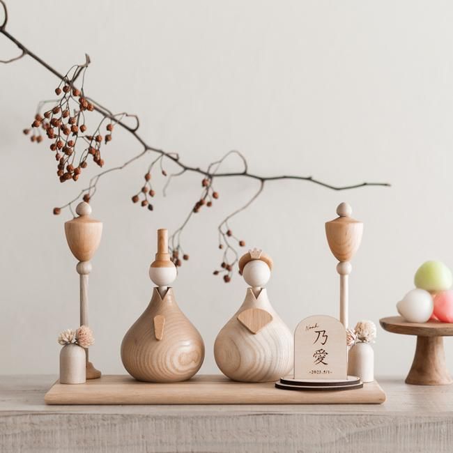 Wooden Hina Doll Natural x Fete Special コラボセット/コンパクトな