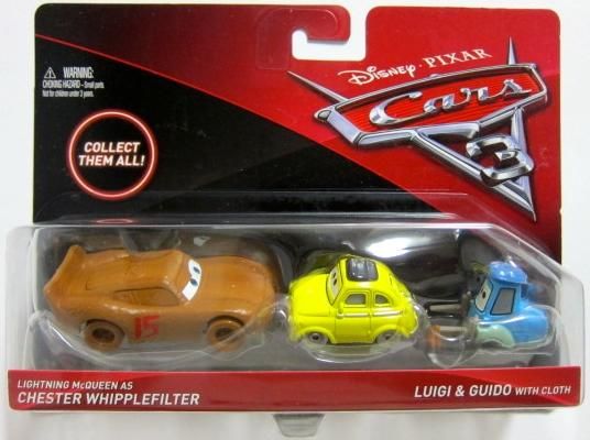 CARS 3 LIGHTNING McQUEEN as CHESTER WHIPPLEFILTER & LUIGI & GUIDO