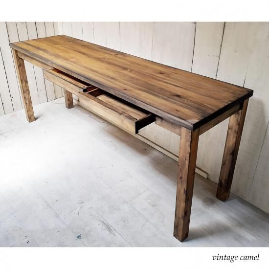アンティーク・ヴィンテージ風 無垢材の引き出しデスク DK-029