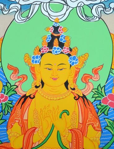 弥勒菩薩達磨額縁日本画2点