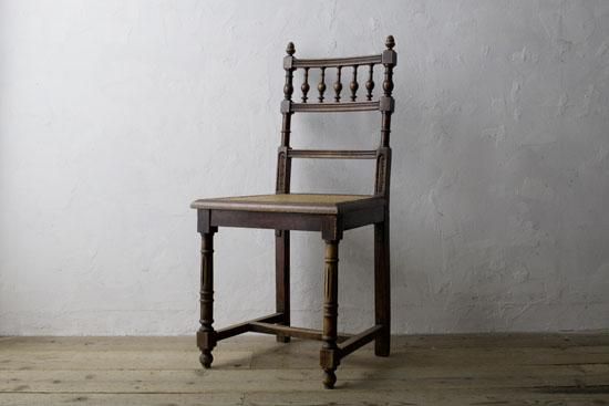 フランスアンティークチェア(A)/アンリ2世様式/ケイン(藤の編み目)の