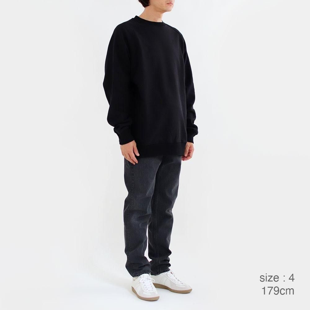 Comoli | コットン裏毛 クルーネック Black
