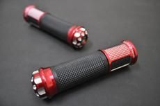 バイクグリップ】バーエンド付きグリップ アネックス レッド