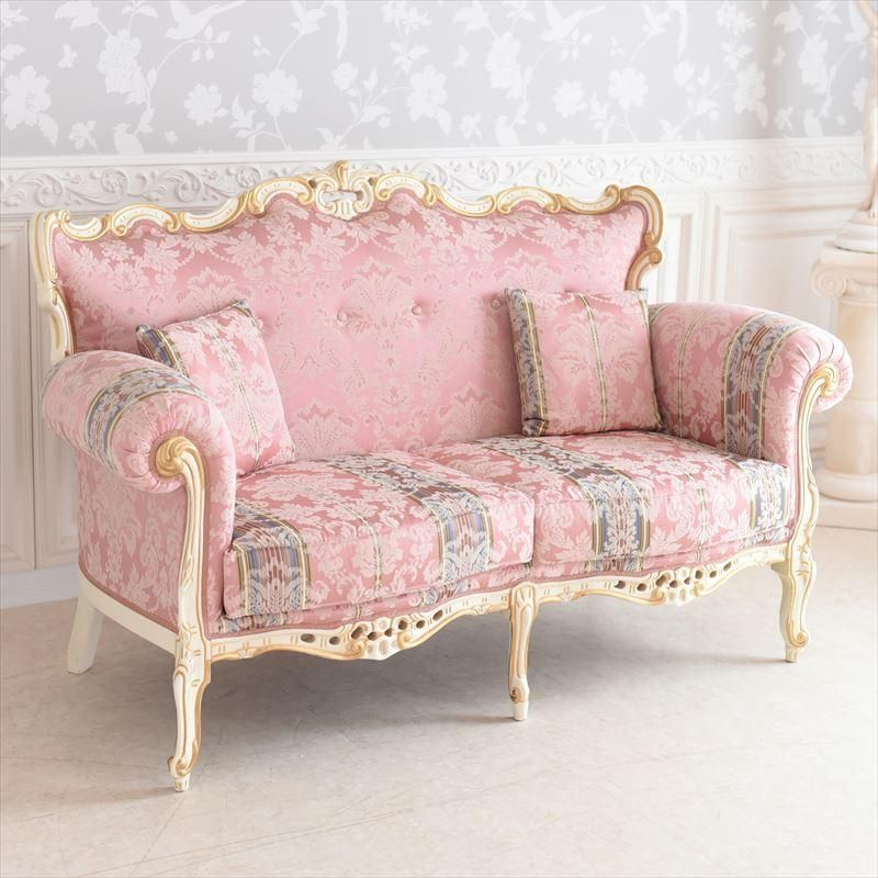 EGK44 イタリア製 猫脚 彫刻 1人掛けソファ ロココ様式 シングルソファ