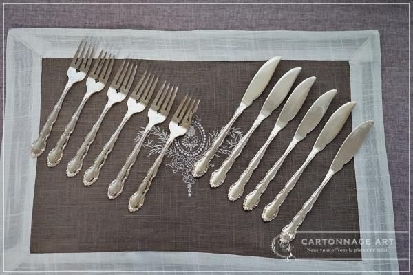 Antiqueカトラリー デザートナイフとフォークのセット