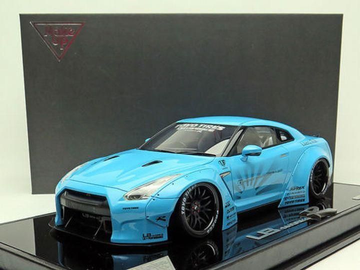 1/18 Makeup Nissan R35 GT-R LB Liberty Works Duck Tail baby blue