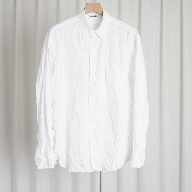 AURALEE オーラリー】WRINKLED WASHED FINX TWILL SHIRT / WHITE