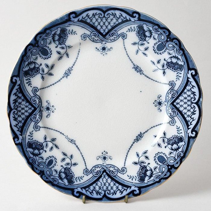 ビンテージ プレート FORD & SONS 社 FLOW BLUE フローブルー ディナー