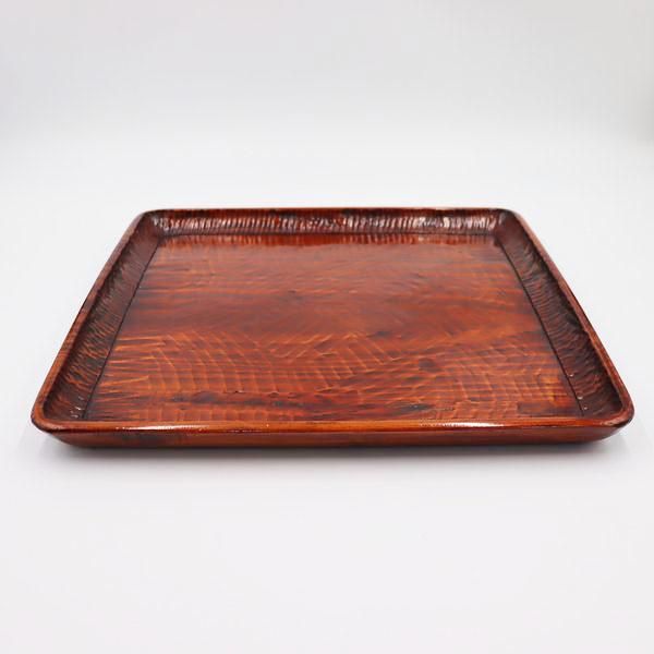 手作業の讃岐彫くり抜き四方盆 使い込むほど味わい深く