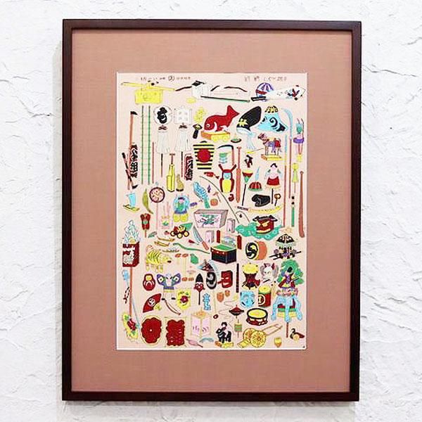 古版画 いせ辰版「手遊びづくし」おもちゃ絵 明治・大正 浮世絵 ポップ