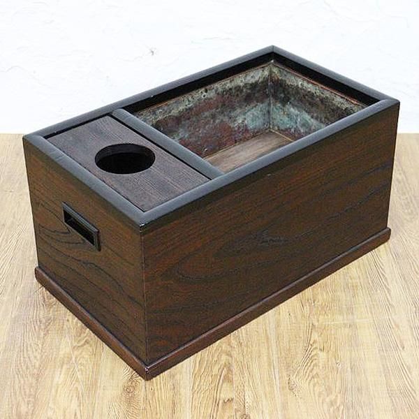 煙草盆 たばこ盆 古民具 日本製 アンティーク 大正時代 - ブルー