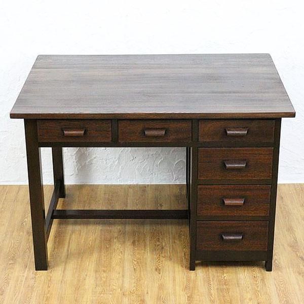 昭和初期のアンティーク片袖机｜ケヤキ天板×ブナ脚・引き出し6