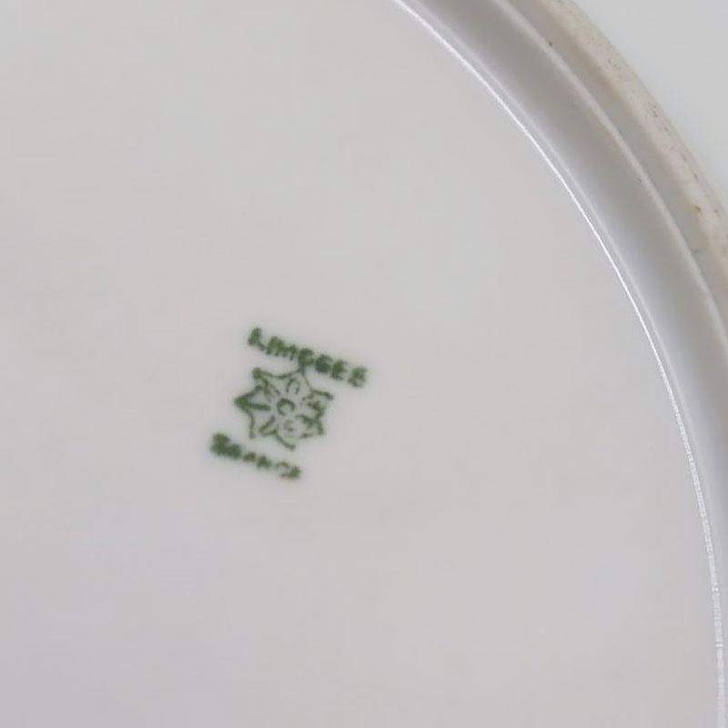 リモージュ手描きリムジュ飾り皿アンティーク金彩花柄プレート 直径22