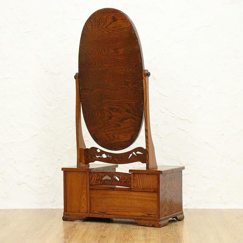 欅玉杢鏡台 鏡交換済み 大正ロマン化粧台