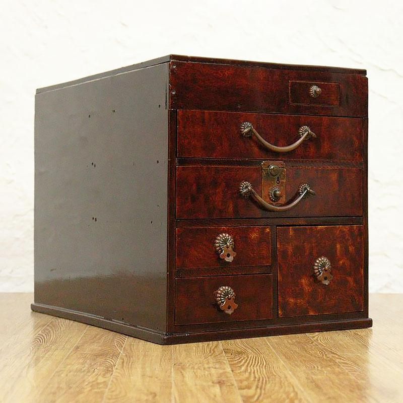 大正昭和初期 丸鏡付き和風小型鏡台