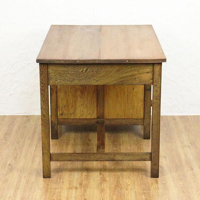 ナラ材の片袖レトロデスク｜幅106cm・明るめカラーの実用モデル【昭和