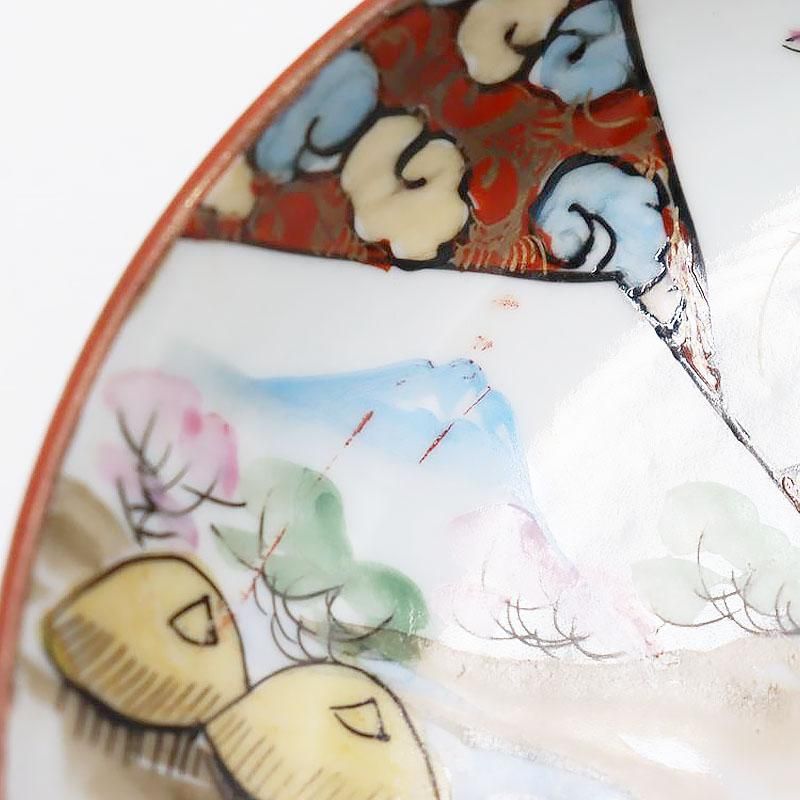 手描き 九谷焼 取り皿 かわいい 縁起物 古美術 和食器 大正 恵比須