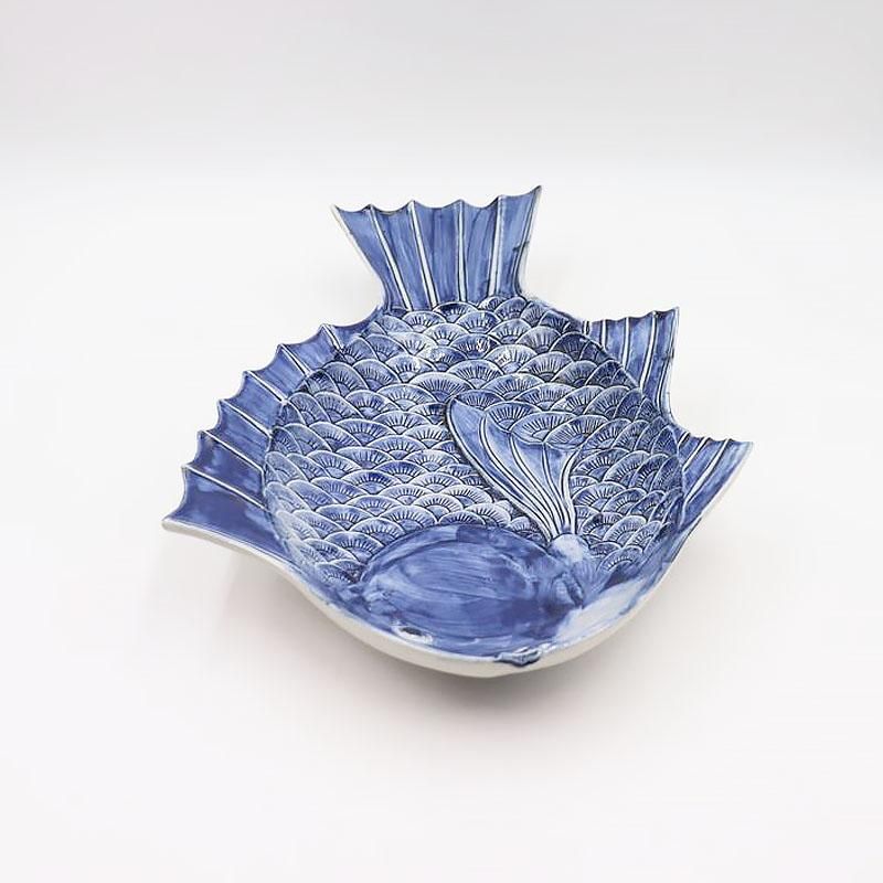 珍品」大明萬暦年製 魚型 大皿 骨董 珍品」大明萬暦年製 魚型 大皿