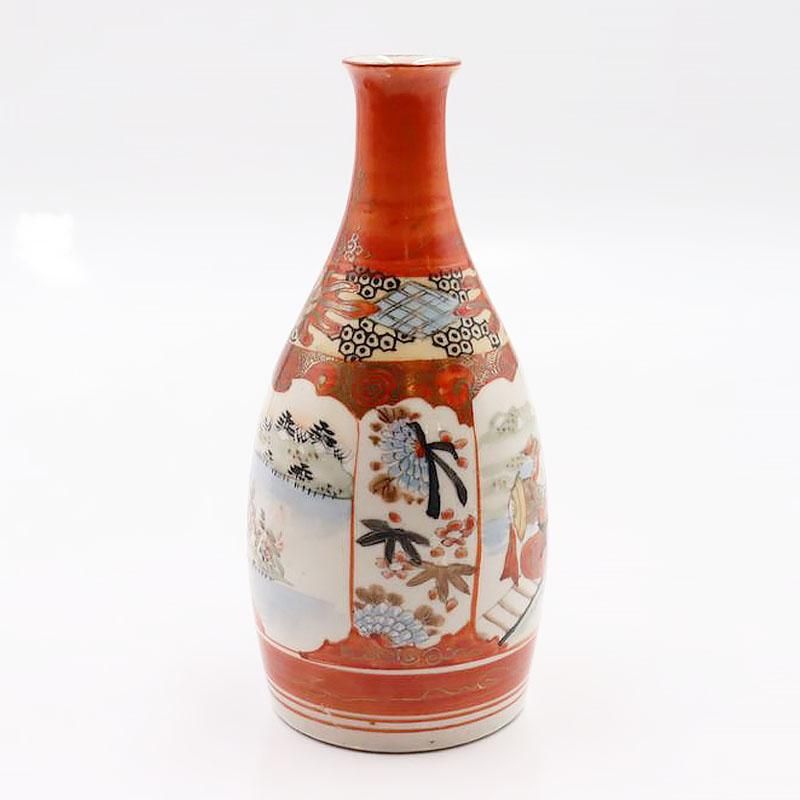 金継ぎ】手描き 九谷焼 色絵 赤絵 徳利 酒器 アンティーク 骨董 和の