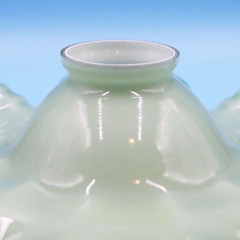 大正ロマン 電笠 ランプシェード 乳白 若草色 26.5cm