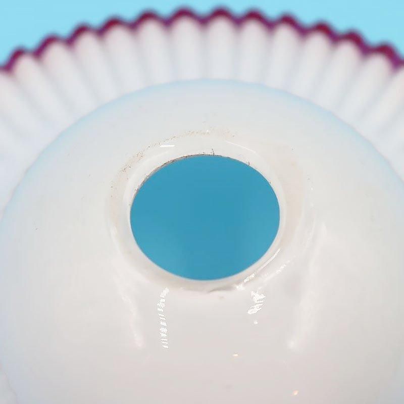 電笠 大正ロマン ガラス 乳白 ピンク 直径22cm