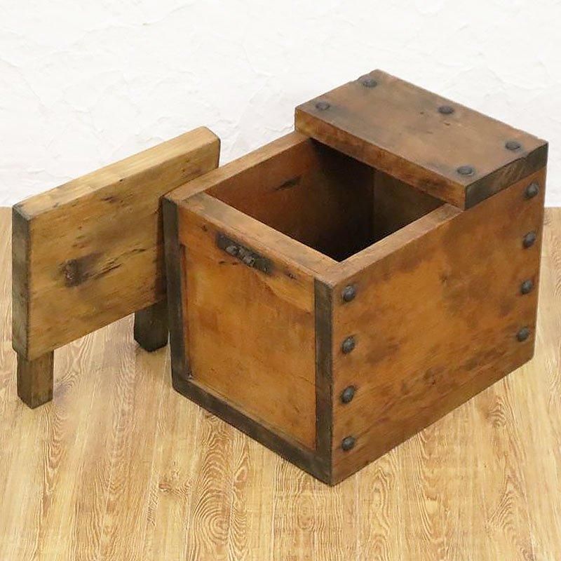 杉材の銭箱 江戸明治期 和骨董 小引出付き