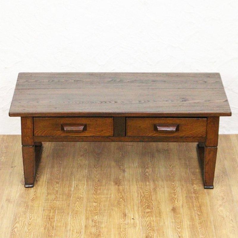引出し付き 座机 文机 ローテーブル ヴィンテージ ナチュラル 和骨董