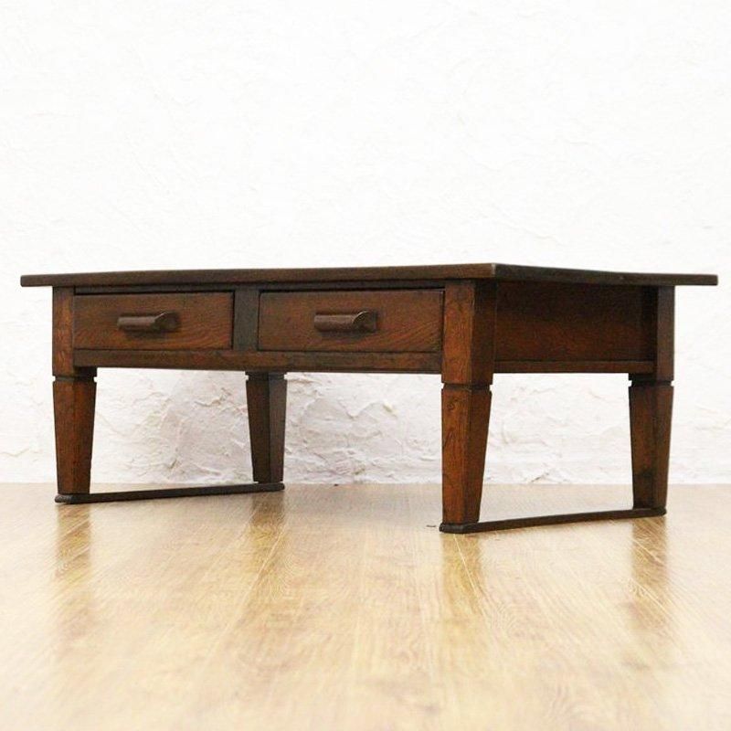 引出し付き 座机 文机 ローテーブル ヴィンテージ ナチュラル 和骨董