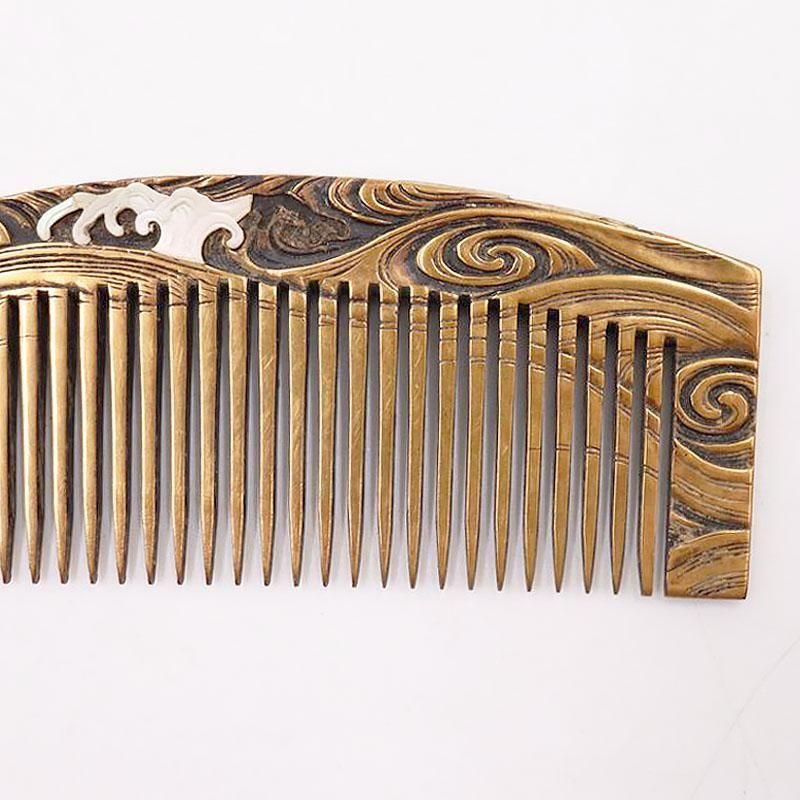 くし 日本製 金蒔絵 螺鈿細工 大正時代 幅9cm アンティーク