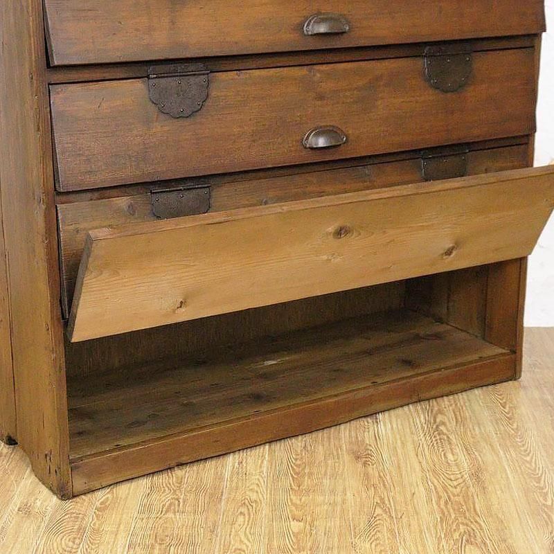 パタパタキャビネット 昭和レトロ 木製パタパタ 下駄箱 引出し付き