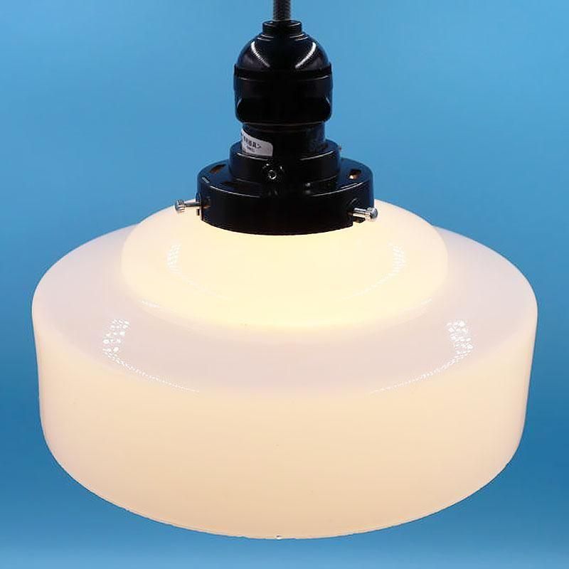 大正・昭和 電笠 電傘 ランプシェード 乳白 照明 レトロガラス 和電笠