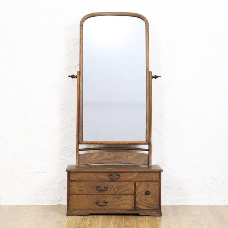昭和初期 桑材鏡台 大正ロマン化粧台