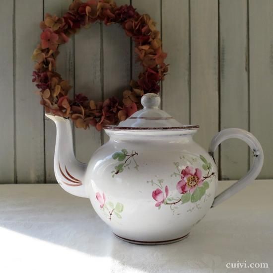 フランスアンティーク激レアピンクの小鳥とお花のハンドペイント