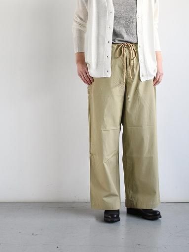 eleven 2nd Fine Cotton Poplin Wide Pants / Beige