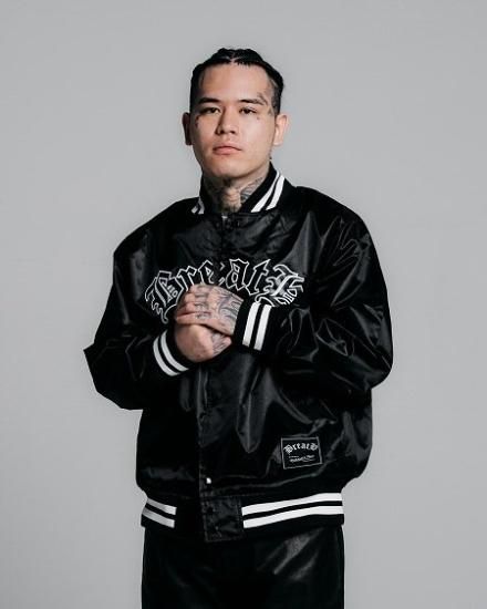 BREATH(ブレス)】 LOGO SATIN JACKET(サテンスタジャン) Black