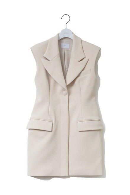 sleeveless jacket dress/ecru - akiki