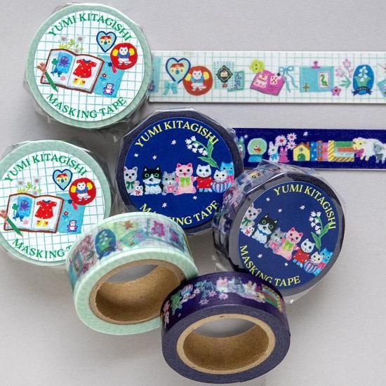 yumi kitagishi マスキングテープ 18mm SHIRONEKO DIARY
