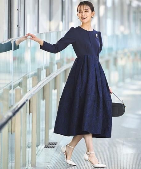 ふくれジャカードドッキングワンピース 「U1465」