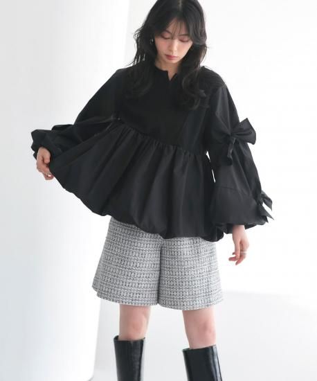 アシンメトリーリボンバルーントップス「T1601」