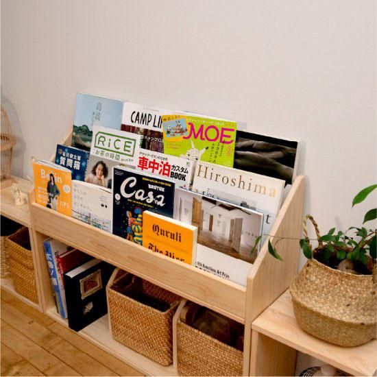 国産ひのき 表紙が見える絵本棚 Lサイズ (幅90cm) | 木の雛人形・五月