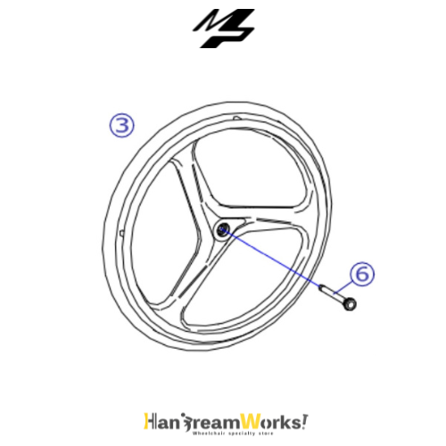 MP製 3P.act カーボンホイール | 24インチ - 車椅子（車いす）部品