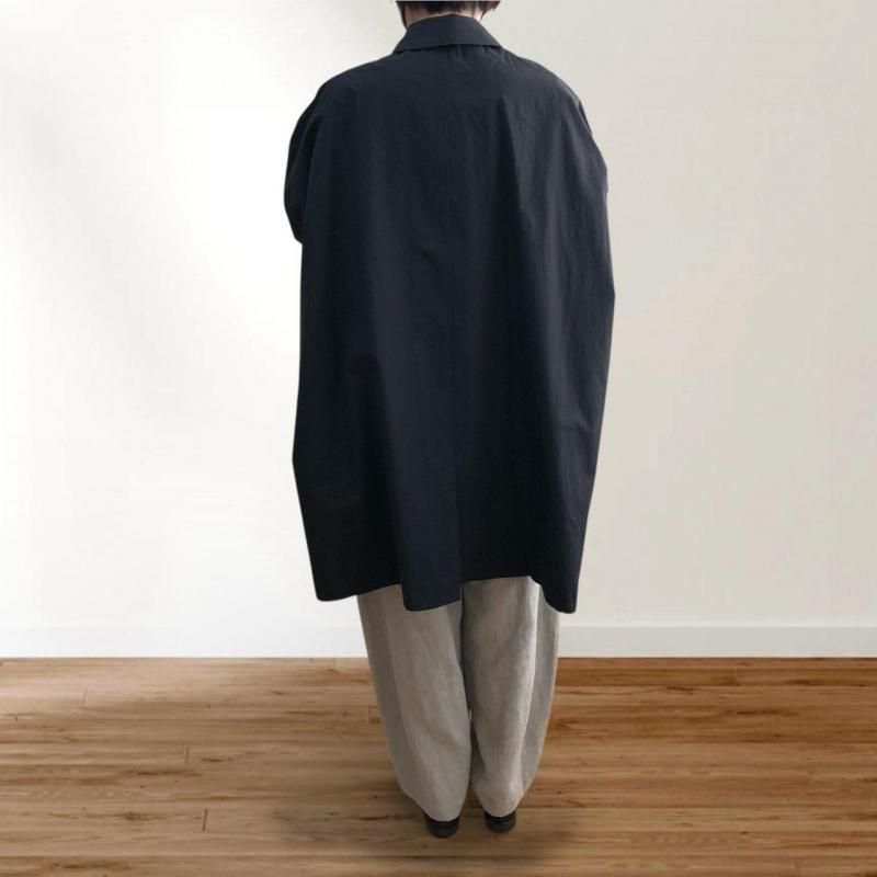 atelier naruse】コットンナイロンタフタフーデットコート - hina