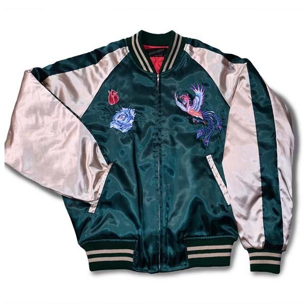 スカジャン 鳳凰 Dグリーン | 送料無料 - ミリタリーショップ FUJI