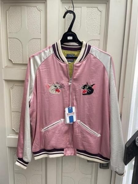 HOUSTONウーマン スーベニアジャケット | 猫柄刺繍 | 送料無料